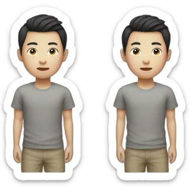 a cool chinese boy with no eyebrows sticker