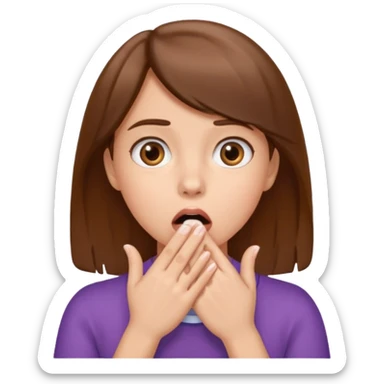 elleri ağzında şaşrımıs bir kız çocuğu sticker