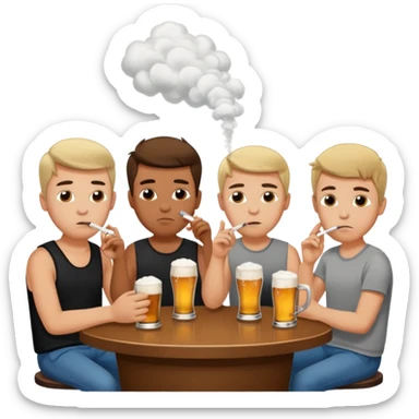Drinking 100 beers and cigarettes with the Caucasian boys with serious faces at a dive bar sticker