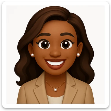 turn the second man in emoji style of the 1st image, match the facial features and match dressing style of the 2nd image, she is wearing suit sticker
