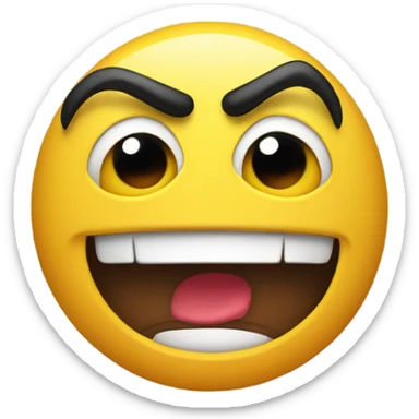 Mad yellow round emoji  sticker