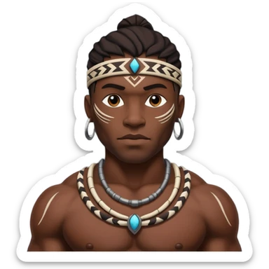 tribal black man sticker