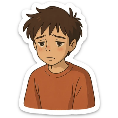 ghibli style sad character sticker
