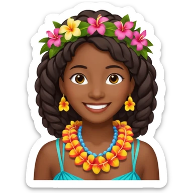 hawaian black woman sticker