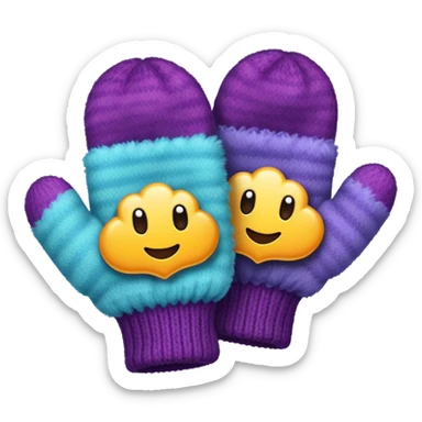 Fuzzy Gloves,colorful sticker
