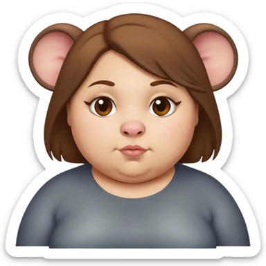 A fat girl with brown hair that looks like a rat  sticker