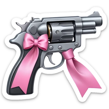 Gun with pink ribbon  sticker