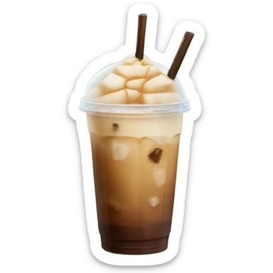 Starbuck ice coffee with ice cubes sticker