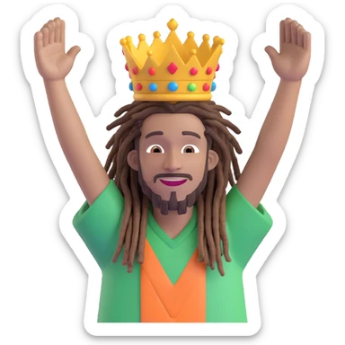 A rasta yard man bigging up di whole world 🌍🔥🤲🏾, reggae vibes 🎶, love and unity ✨💛💚❤️, every nation stand strong 🇯🇲🌐👑. sticker