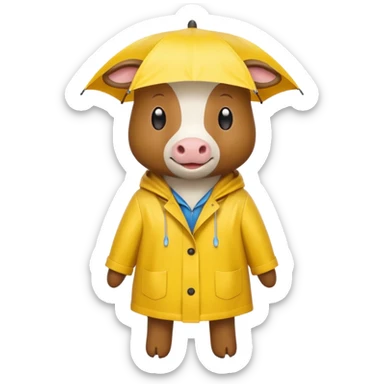 Raincoat Farm Animal sticker