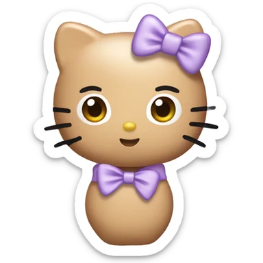 tan hello kitty with a lavender bow sticker