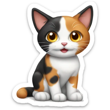 Cute calico cat sticker