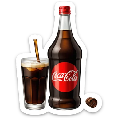 Una botella de fernet branca con un vaso hecho con una botella de coca cola cortada por la mitad sticker