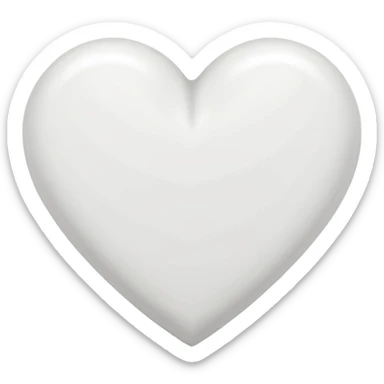 hand drawn heart in white colur sticker