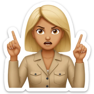 Letters saying “Don’t PMO” With an angry lady standing behind the letters with her fingers up  sticker