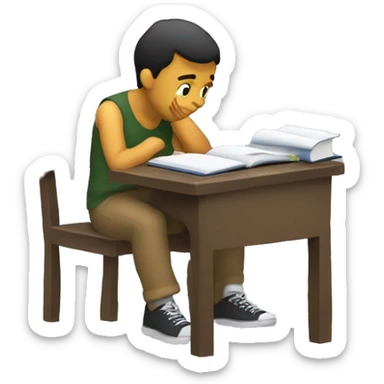 joven estudiando y le duele la cabeza sticker