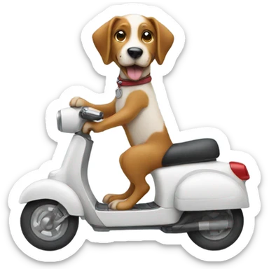 Dog riding a scooter  sticker