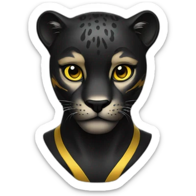 Black and yellow Panther sticker