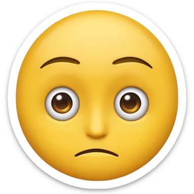 A emoji turned to the side looking to its side giving a side eye that looks mean sticker