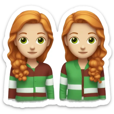 Ginger white girl with green eyes and a burnt red cardigan  sticker