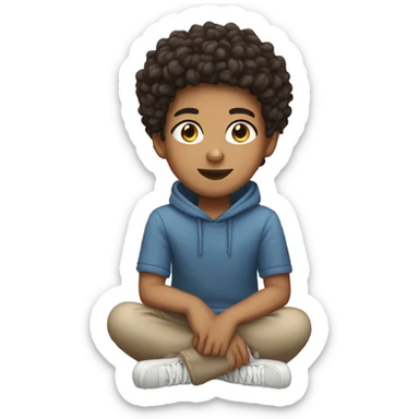 lightskin teen sitting down  sticker