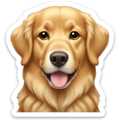 Golden retriever with reindeer ears sticker