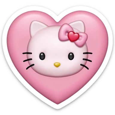 hello kitty heart`no mouth sticker