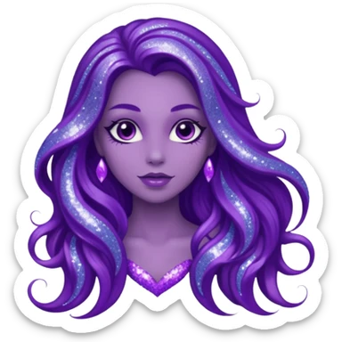 glitter purple siren sticker