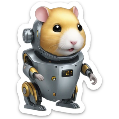 hamster in a robot sticker