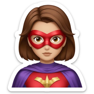 fille superheros cheveux bruns long et lisse sticker