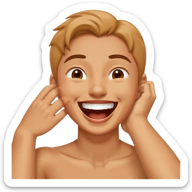 person grabbing neck laughing  sticker