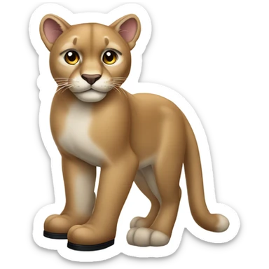 Cougar in boots  sticker