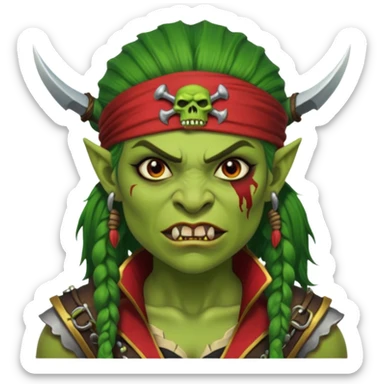 ork pirate woman long ork tooth sticker