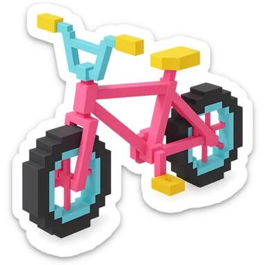 розовый велосипед BMX, no background sticker