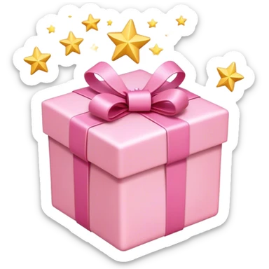 Cadeau de couleur rose clair avec des étoiles qui en sortent  sticker