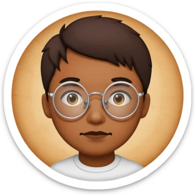 Circle glasses with a scar sticker