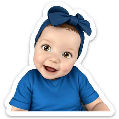 curious girl with bow sticker