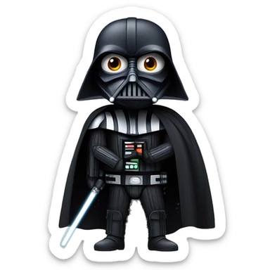 Angry Bird in a Darth Vader suit and a light saber sticker