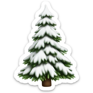  actual white fir christmas tree isolated.  sticker