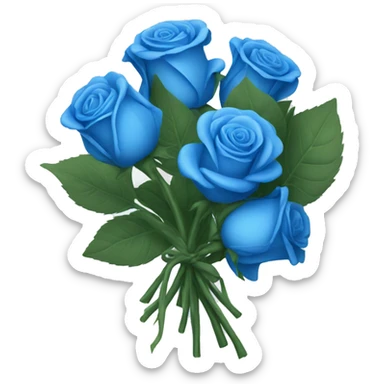 bouquet of blue roses  sticker