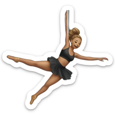 Female dancer sliding down a pole sticker