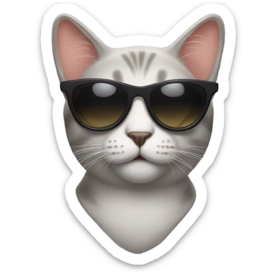 Cat with sunglasses sticker