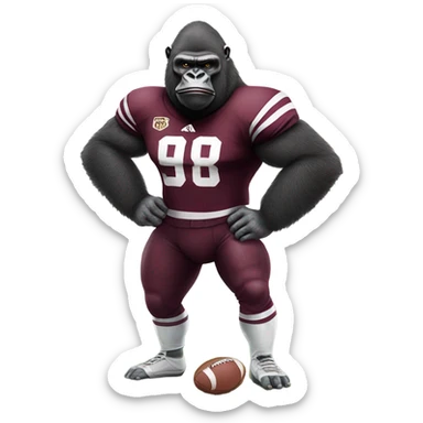 Gorilla football maroon sticker