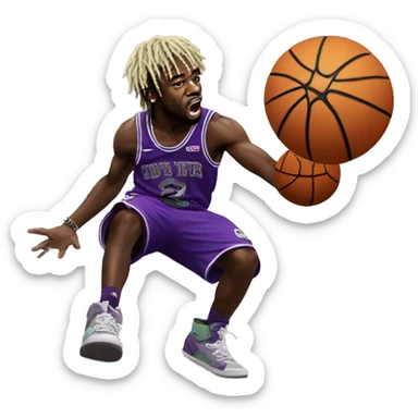 Lil uzi vert throwing a basketball sticker
