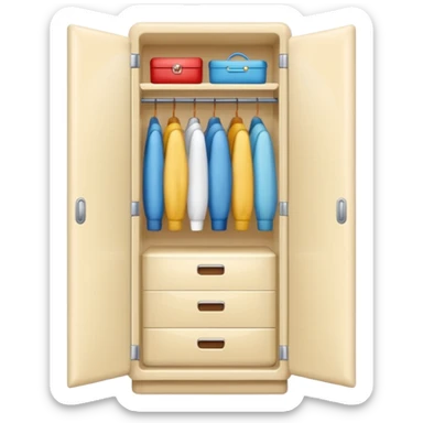 Glossy cream PVC closet sticker