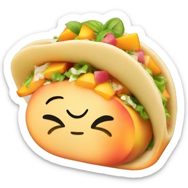 Pretty peach taco sticker