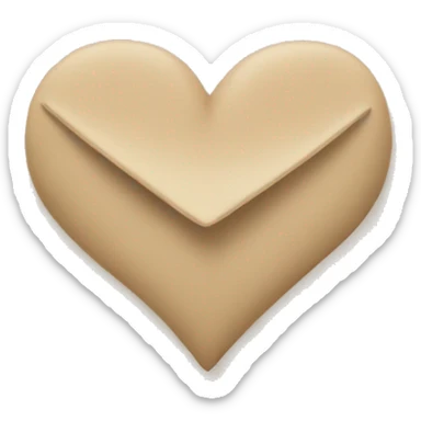 beige letter with beige heart sticker