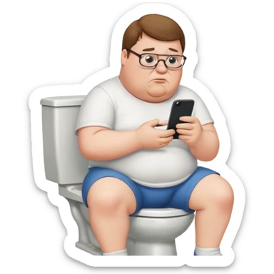 can you do  Peter Griffin sitting on the toilet playing on his phone sticker
