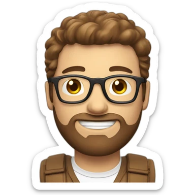 Homme blanc brun avec appareil photo sticker