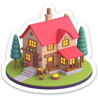 cozy inn symbolizing lodging sticker